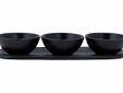 Ellips Aperoset 4pcs - Ovaal Bord 28,5x 9,5cm + 3 Schaaltjes D9cm
