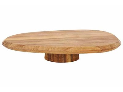 Presentatiebord Ovaal 27x22cm Op Voet Acacia