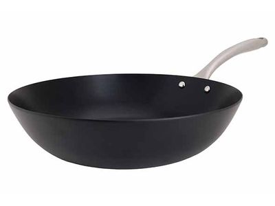 Fusion Pro Wok D30cm - Tous Feux Acier Carbone + Anti Adhesif Coating