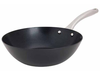 Fusion Pro Wok D22,5cm - Tous Feux Acier Carbone + Anti Adhesif Coating