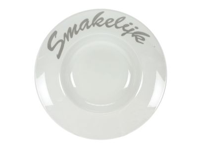 Bord D17-27,5xh6cm Tekst, Smakelijk 