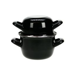 Mosselpot Zwart 0,5kg-0,9l Nieuw D12cm Nieuw 