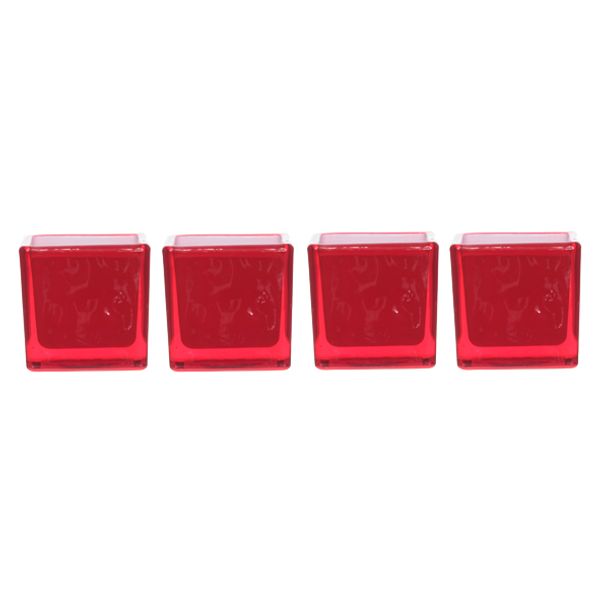 Cosy & Trendy Theelichthouder Set4 Rood 5x5xh5cm 