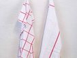 Koton Keukenhanddoek Set4 Wit/rood 50x70cm