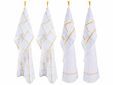 Koton Keukenhanddoek Set4 Wit/oker 50x70cm