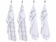 Koton Keukenhanddoek Set4 Wit/zwart 50x70cm