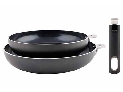 Click! Braadpan Set2 Incl. Handvat D24-28cm - Non-stick