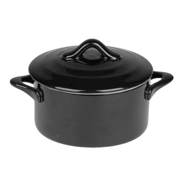 Black Ovenschotel Met Deksel 0,2l D10xh5 Cm Rond 