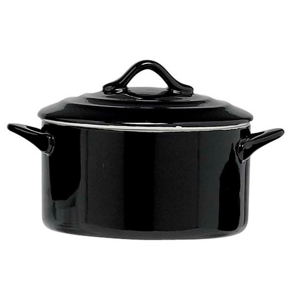 Black Ovenschotel Met Deksel 0,5l D12,5x H7cm Rond 