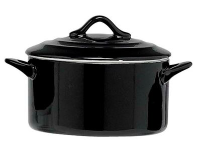 Black Ovenschotel Met Deksel 0,5l D12,5x H7cm Rond