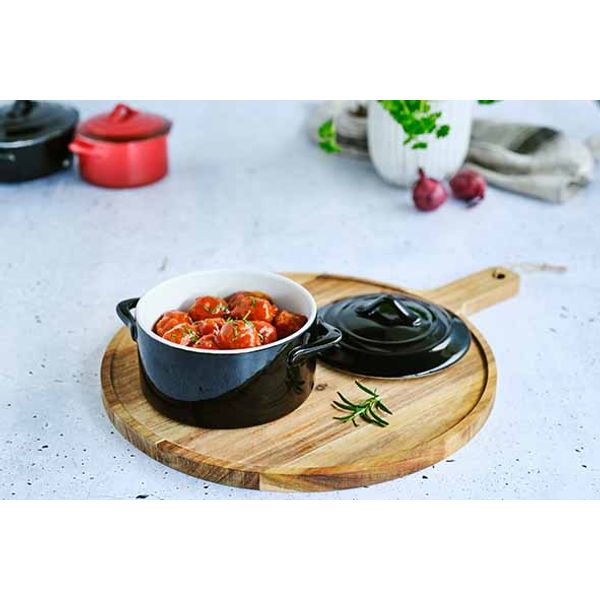 Black Ovenschotel Met Deksel 1l D17xh8cm Rond 