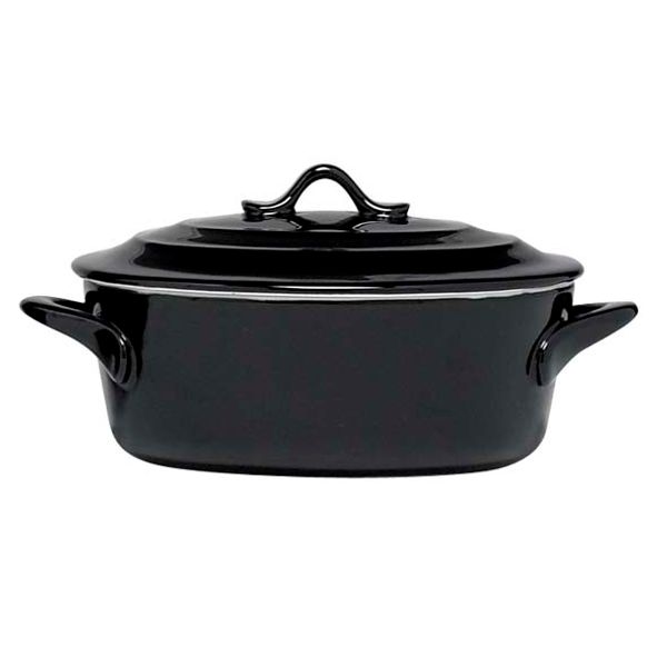 Cosy & Trendy Black Ovenschotel Met Deksel 0,5l D16,5x 13xh6cm Ovaal