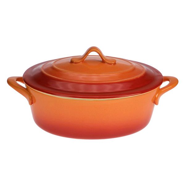 Cosy & Trendy Orange Ovenschotel Met Deksel 0,5l 16,5x 13xh6cm Ovaal