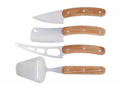 Aspen Kaasmessenset 4pcs Handvat Uit Acacia