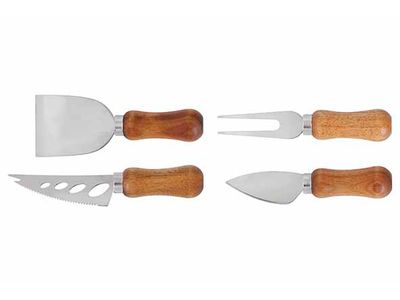 Aspen Kaasmessenset Mini 4pcs Handvat Uit Acacia
