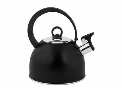 Fluitketel Zwart 1,7l D18xh21,5cm Roestvrij Staal - Nylon Handvat