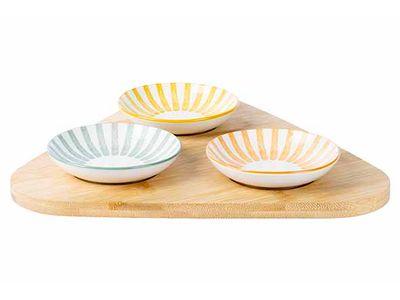 Copa Aperoset 4pcs - Serveerplank + 3x Aperoschaaltje D10cm