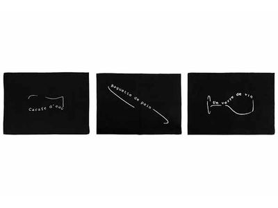 L'ine Keukenhanddoek Set3 French Black 69x52cm