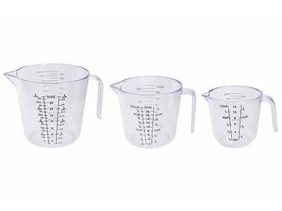 Maatbeker Set3 300-600-1000ml Polystyreen