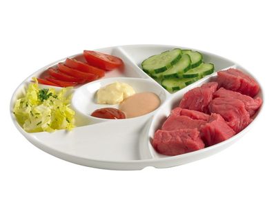 Assiette Fondue 6 Comp. D24,5cm 