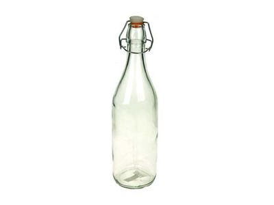 Bouteille Ronde+bouchon Blanc D8xh32cm 0,97l