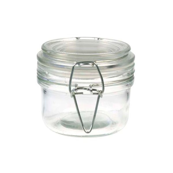 Pot Met Clip 18cl D8,5xh7cm Rond Glas  