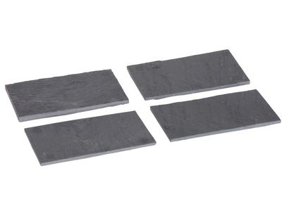 Leisteen Bord Set4 15x8,5xh0,4cm 