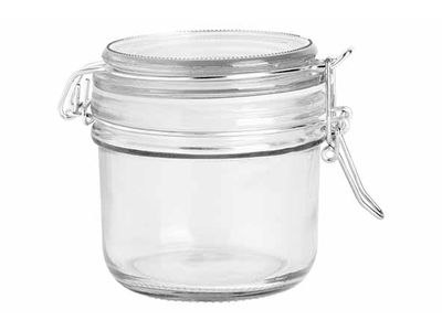 Pot Met Clip 17,5cl D8,5xh8,5cm Rond Gla S