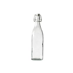 Cosy & Trendy Bouteille Verre Carre + Bouchon Blanc 8x8xh32 - 1.03l 