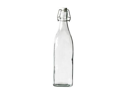 Fles Met Stop Stop Wit 1,03l 8x8xh32cm V Ierkant Glas