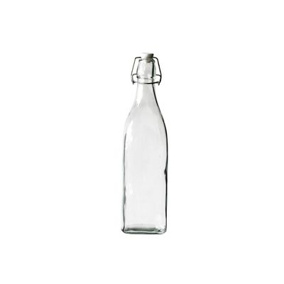 Fles Met Stop Stop Wit 1,03l 8x8xh32cm V Ierkant Glas  Cosy & Trendy