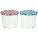 Cosy & Trendy Confituurbokaal 230ml Set6 3x Deksel Blauw-wit + 3x Rood-wit