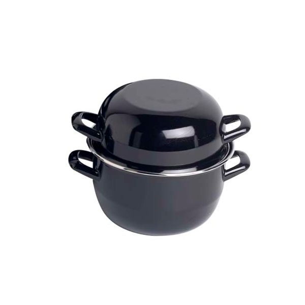 Horeca Mosselpot 1,2kg Zwart 2,8l D18cm Afgerond 