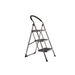 Cosy & Trendy Trapladder 3treden Silver, Treden Zwart 67x46,5xh105cm Draagverm. 150kg