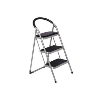 Trapladder 3treden Silver, Treden Zwart 67x46,5xh105cm Draagverm. 150kg  Cosy & Trendy