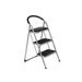 Cosy & Trendy Trapladder 3treden Silver, Treden Zwart 67x46,5xh105cm Draagverm. 150kg