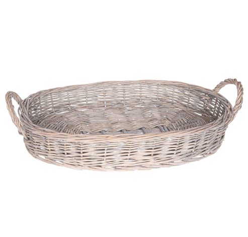 Phoenix Mand Laag Grijs 48x33xh8cm Ovaal Willow  Cosy & Trendy