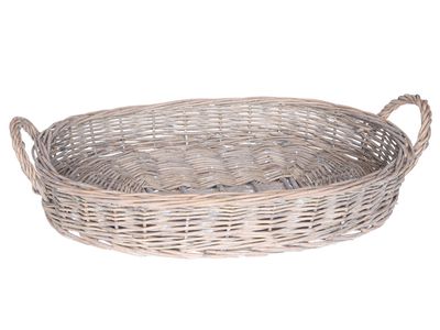 Phoenix Mand Laag Grijs 48x33xh8cm Ovaal Willow