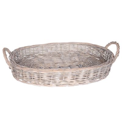 Phoenix Mand Laag Grijs 48x33xh8cm Ovaal Willow  Cosy & Trendy