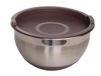 Love Baking Mengkom M.deksel En Silicone Bodem Paars-chocolade D22xh11,5cm Inox