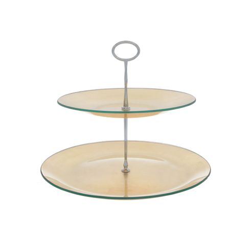 Etagere Verre Gold 2 Niv. D25-31xh25   Cosy & Trendy