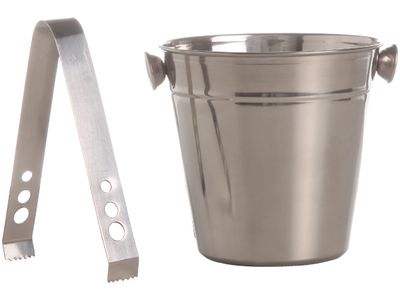 Ct Bar Ijsemmer Met Ijstang D12xh12cm Ijstang L13.5x3.5cm