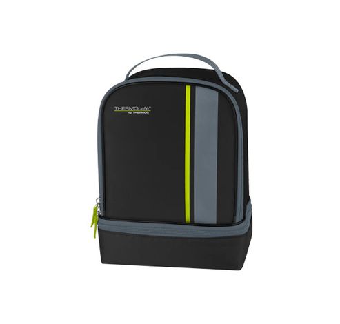 Neo Dual Compartm Lunchkit Zwart-lime S  Thermos