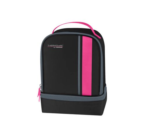 Neo Dual Compartm Lunchkit Zwart-pink   Thermos