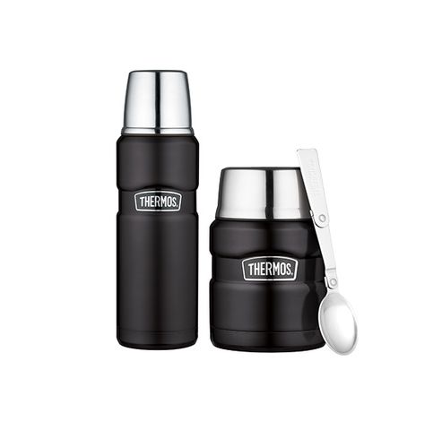 Set King Mug En Voedseldrager Zwart   Thermos