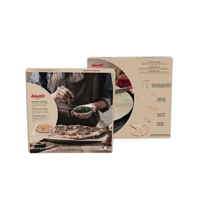 Set Pizza Et Crepes 7-pcs En Bois   Bisetti