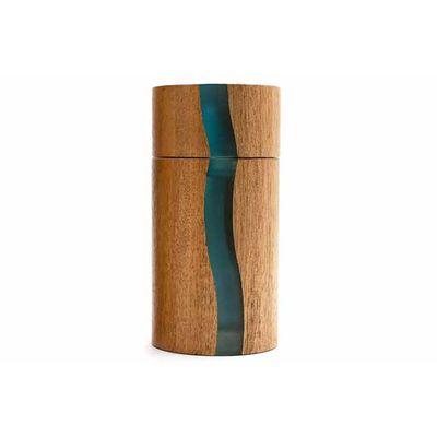 Positano Zoutmolen D6,5xh13cm Acacia Met Blauwe Hars 