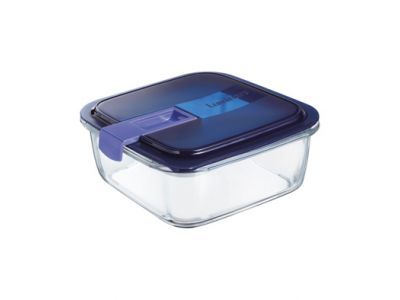 Easy Box Vierkant 122cl Blauw Deksel Tempered Sodo