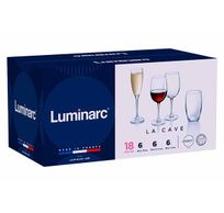 La Cave Set De Verres 18pcs  - 6x Vap 36cl - 6x Flute 17cl - 6x Tumbler 36cl 