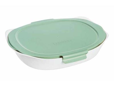 Smart Cuisine Carine Plat Rectangulaire 34x24,9xh6,1cm - Couvercle Vert